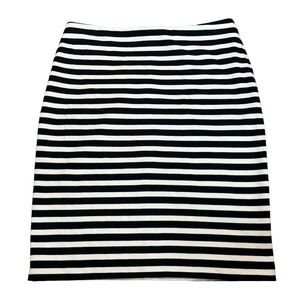 Merona striped knee length ponte knit skirt sz 4/S‎